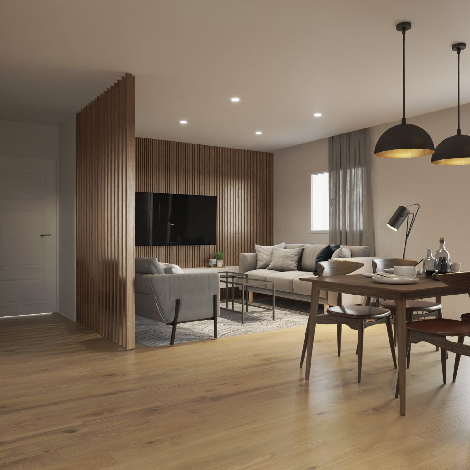 Visualización 3D de una vivienda reformada en Barcelona por Lautoka Urbana