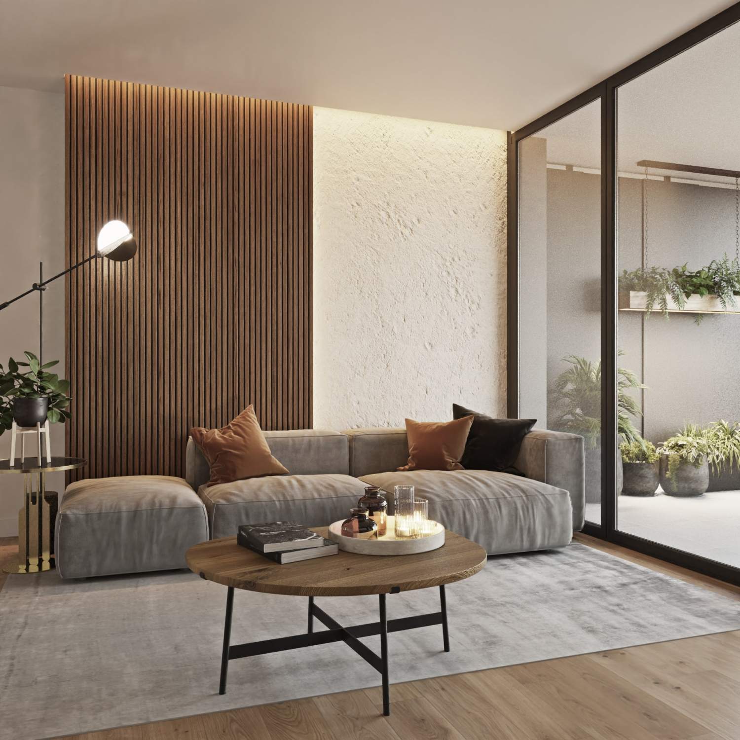 Diseño 3D de materiales y acabados de una reforma en Barcelona por Lautoka Urbana